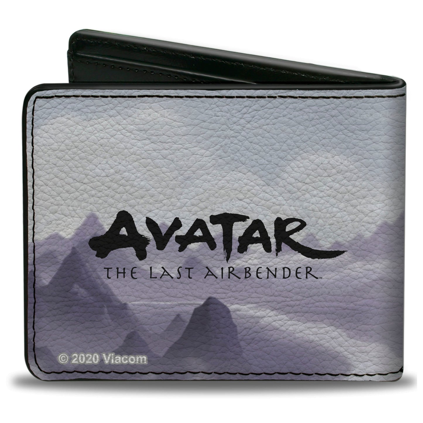 Bi-Fold Wallet - Avatar the Last Airbender Appa Carrying 4-Character Group Scene Over Mountains + Logo Grays Black