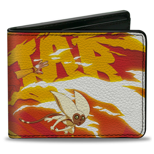 Bi-Fold Wallet - Avatar the Last Airbender Aang and Momo Pose Reds Yellows