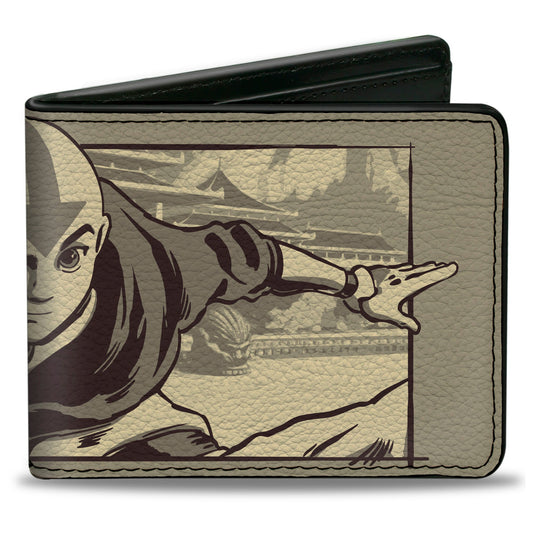 Bi-Fold Wallet - Avatar the Last Airbender Aang Garden Pose Grays