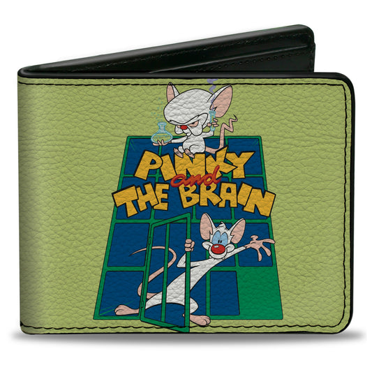 Bi-Fold Wallet - Animaniacs PINKY AND THE BRAIN Pose Greens Blue