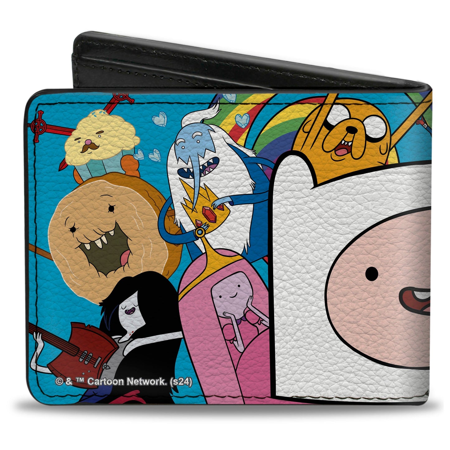 Bi-Fold Wallet - Adventure Time Finn Face Close-Up and Friends Blue