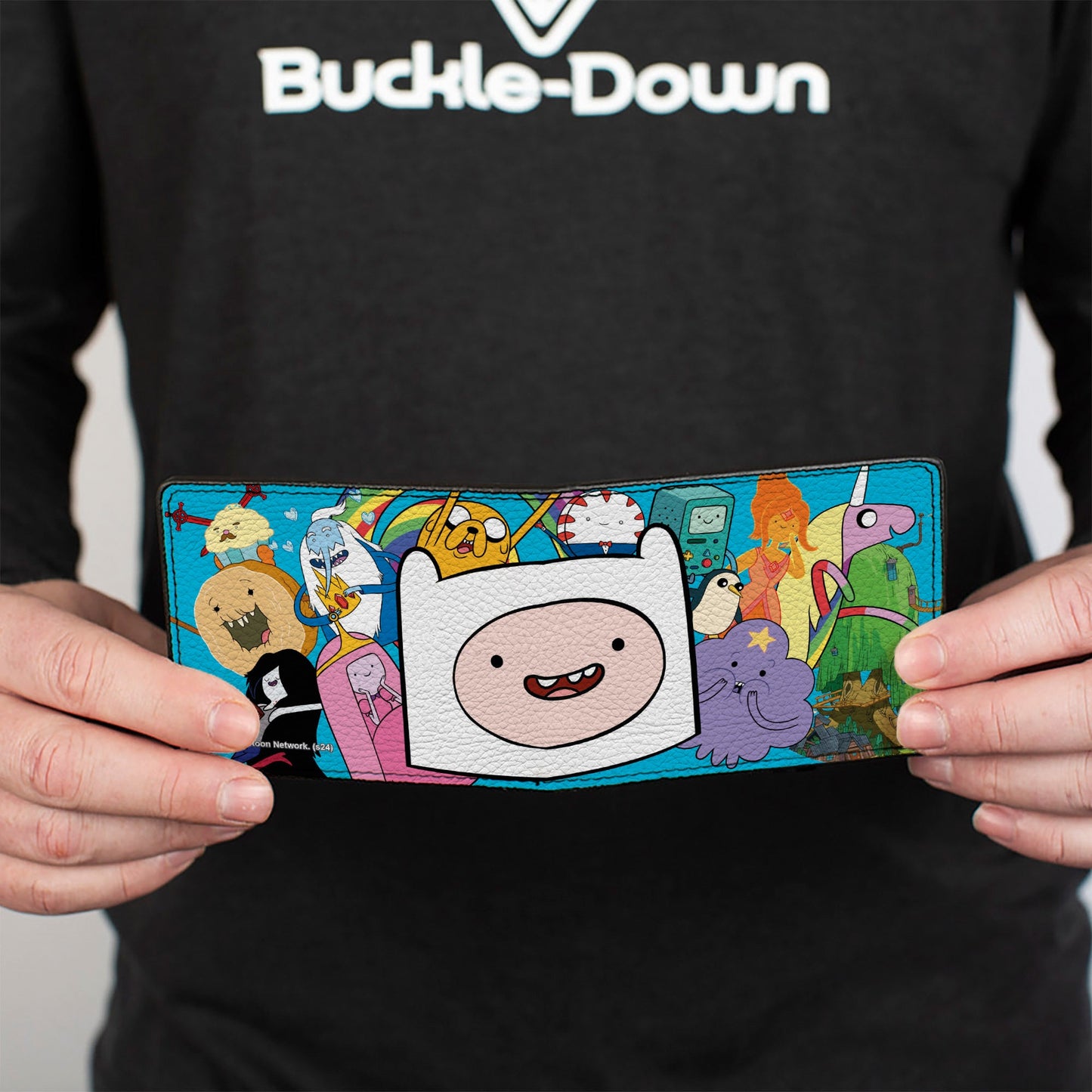 Bi-Fold Wallet - Adventure Time Finn Face Close-Up and Friends Blue