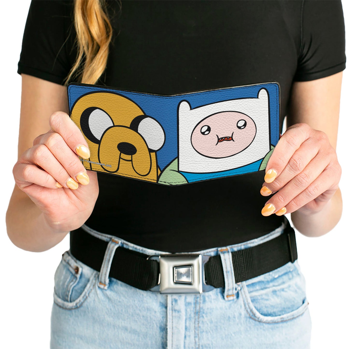Bi-Fold Wallet - Adventure Time Jake and Finn Face Close-Up Blue