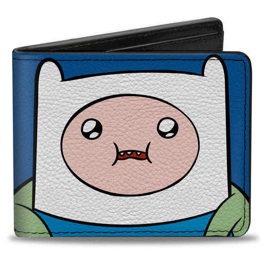 Bi-Fold Wallet - Adventure Time Jake and Finn Face Close-Up Blue