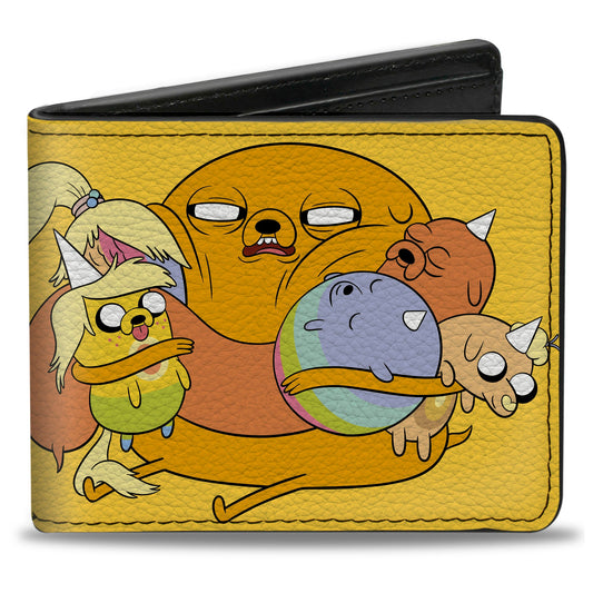 Bi-Fold Wallet - Adventure Time Jake and Pups WORLD'S GREATEST DAD Pose Yellow