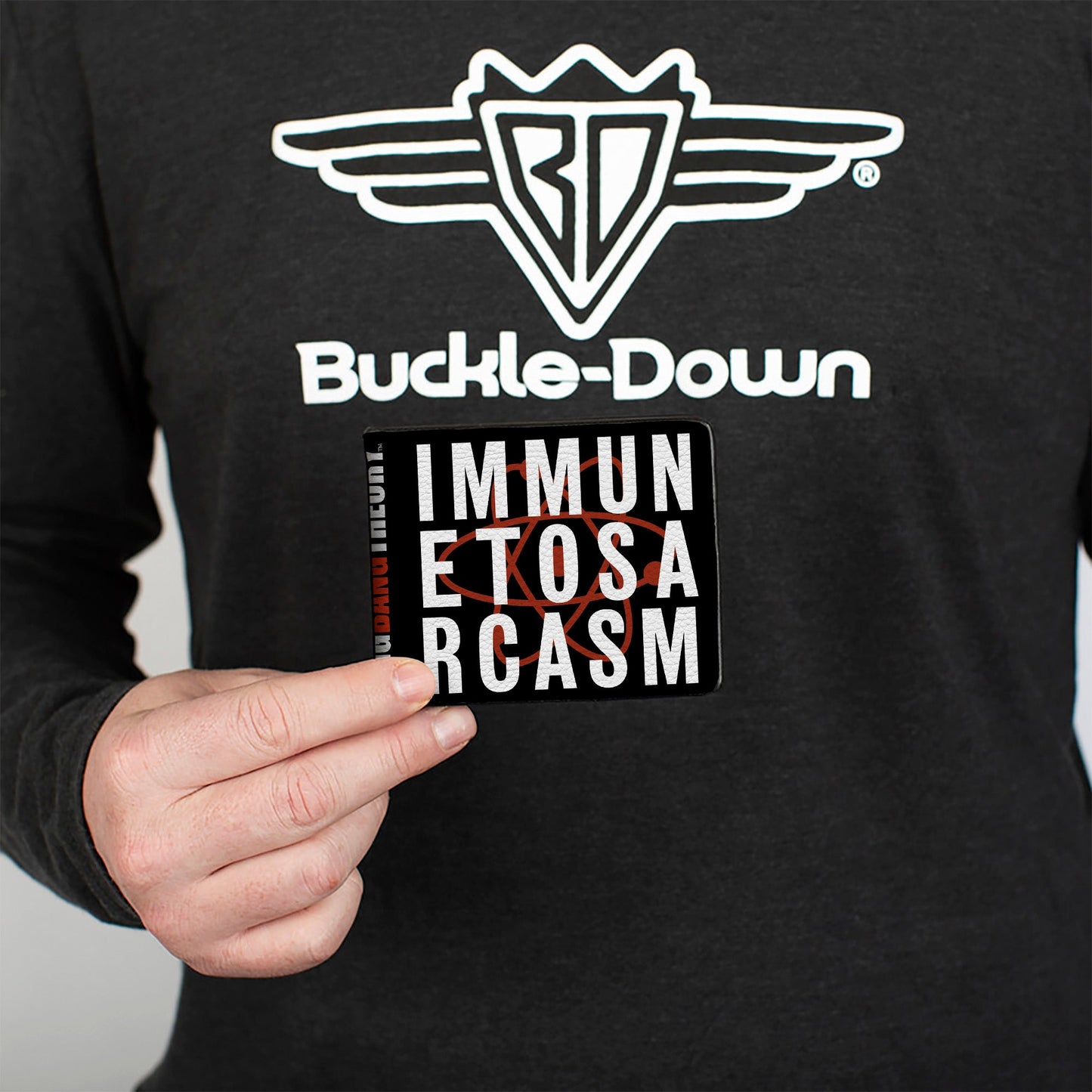 Bi-Fold Wallet - IMMUNE TO SARCASM Atom Black Red White