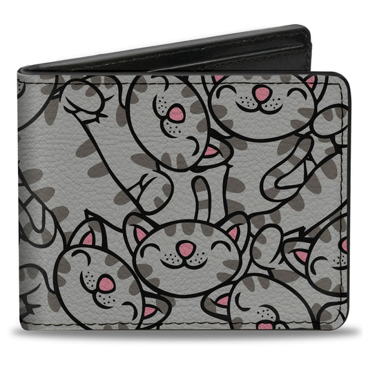 Bi-Fold Wallet - Soft Kitty Poses Stacked