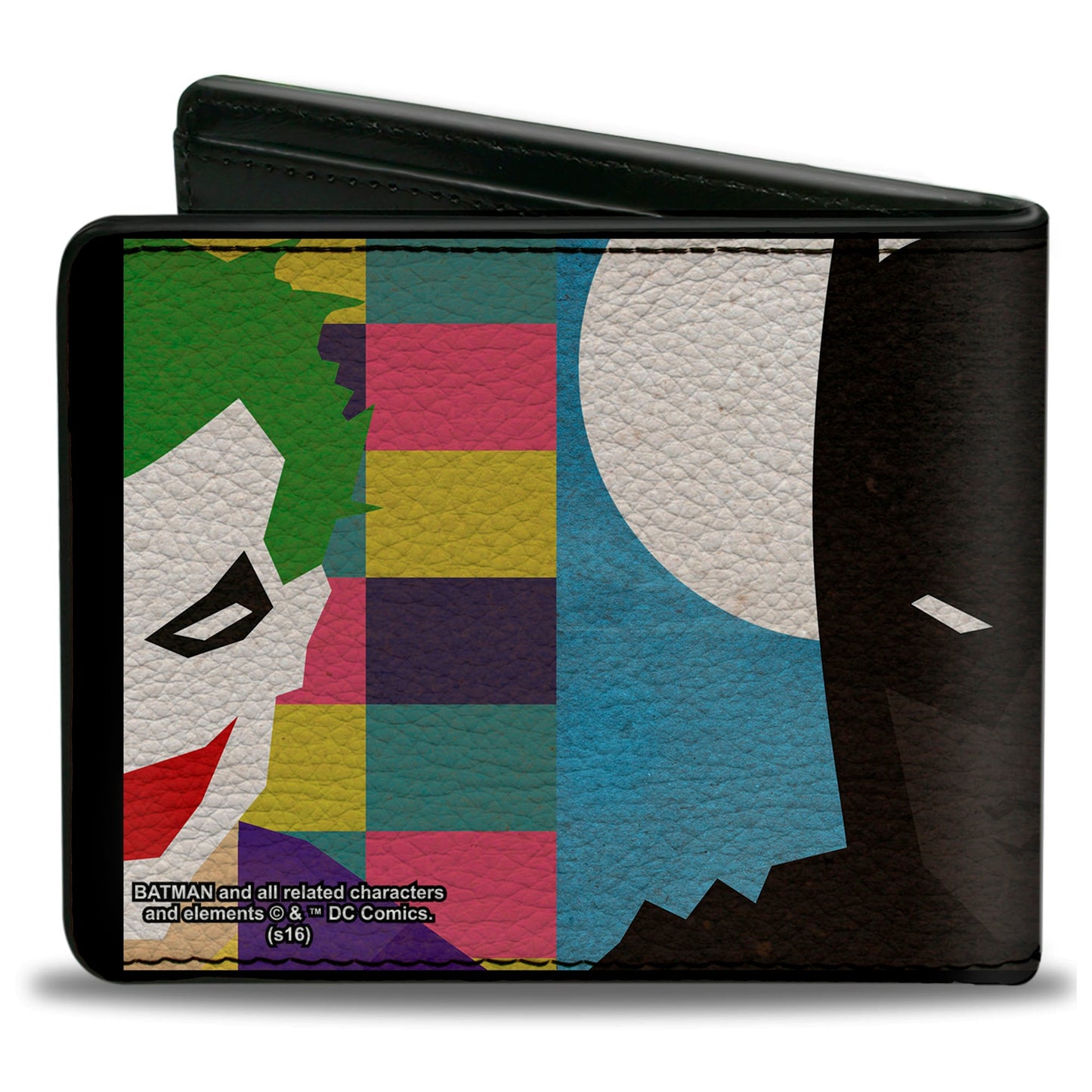 Bi-Fold Wallet - Joker Batman Face Juxtaposition Multi Color Blue White