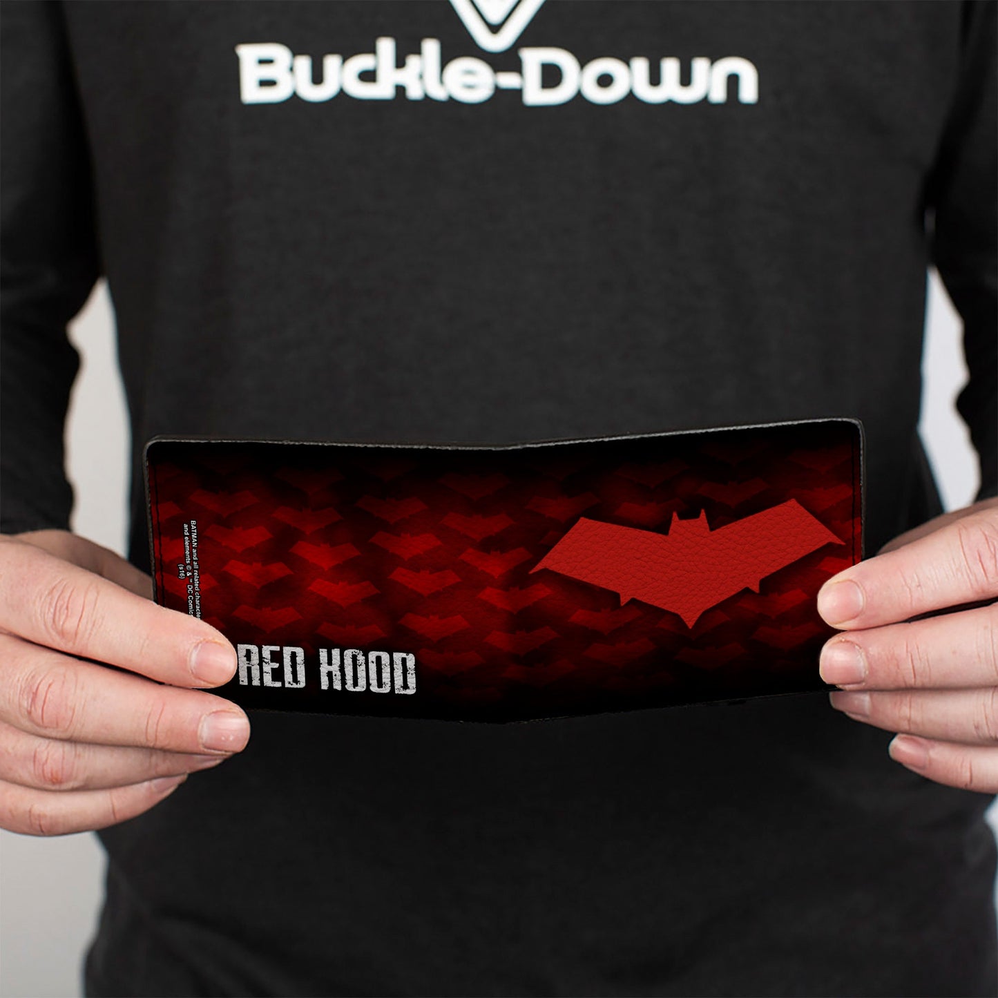 Bi-Fold Wallet - Red Hood Logo Monogram Black-Red Fade Red White