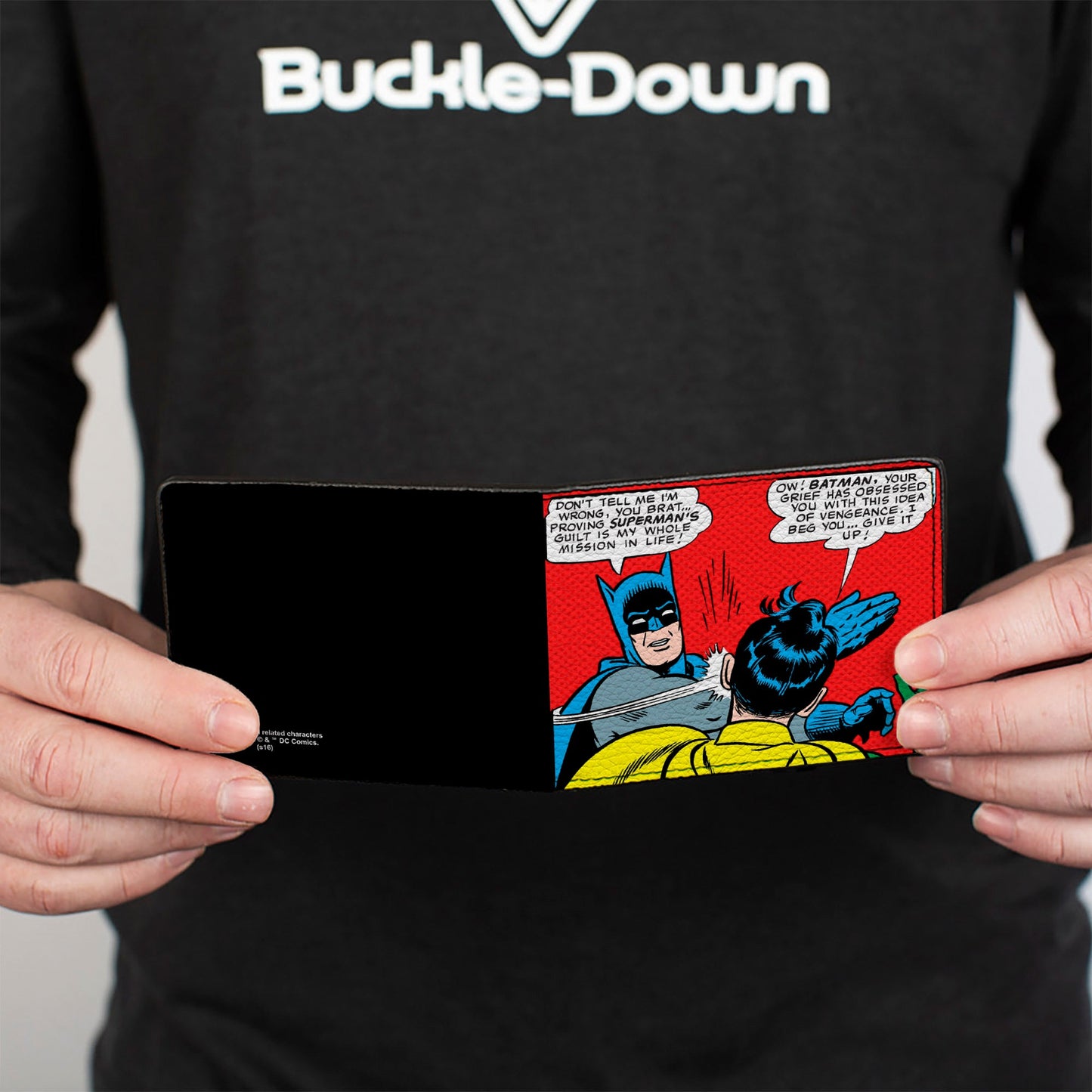 Bi-Fold Wallet - Batman Slapping Robin Scene Halftone Reds