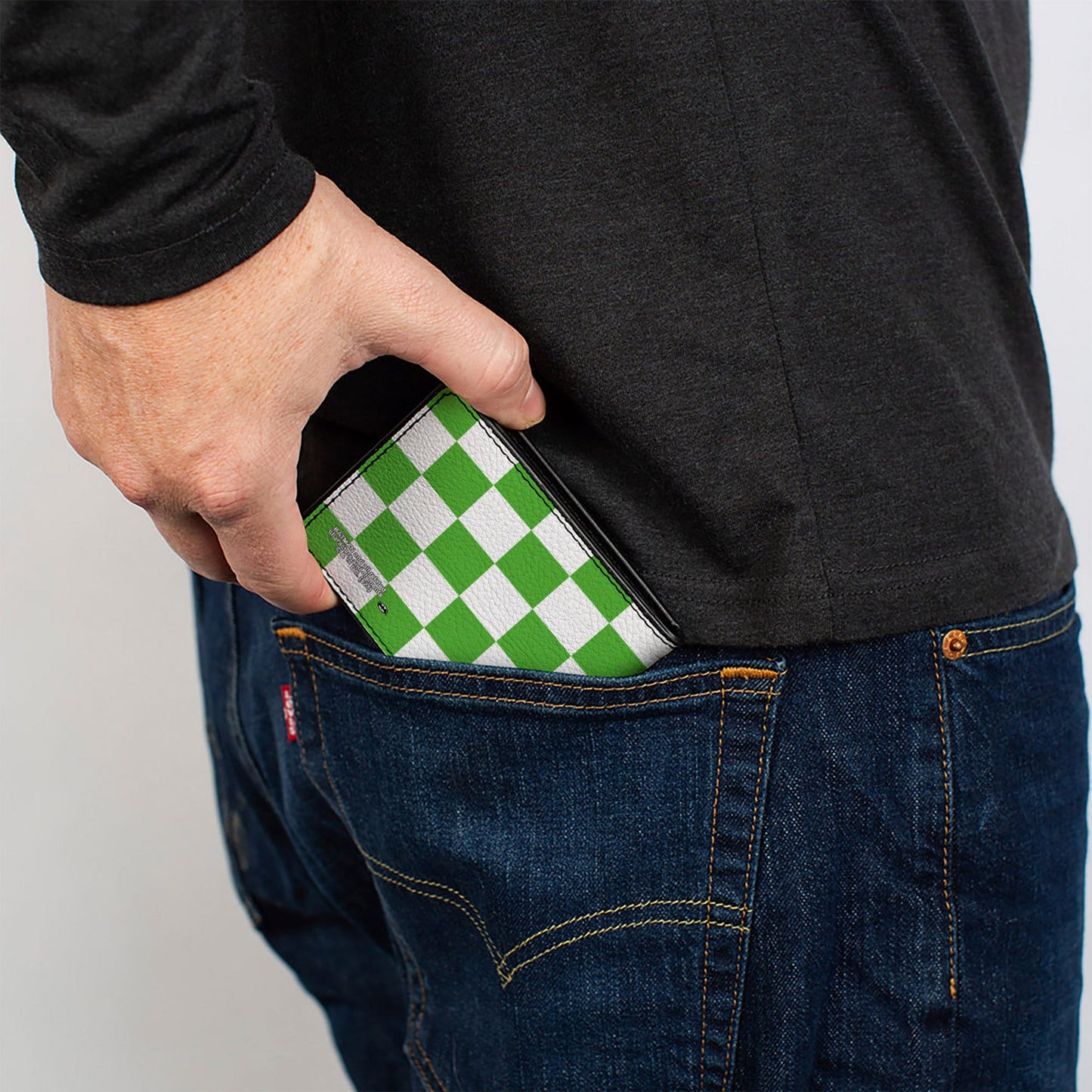 Bi-Fold Wallet - Batman 6-Villains Group Pose Checker Green White
