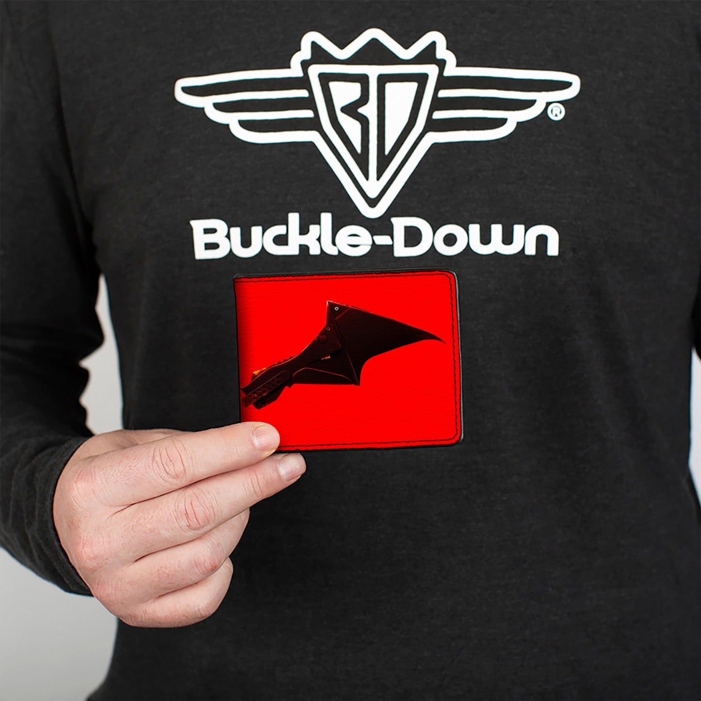 Bi-Fold Wallet - The Batman Movie Bat Wings Weathered Red Black