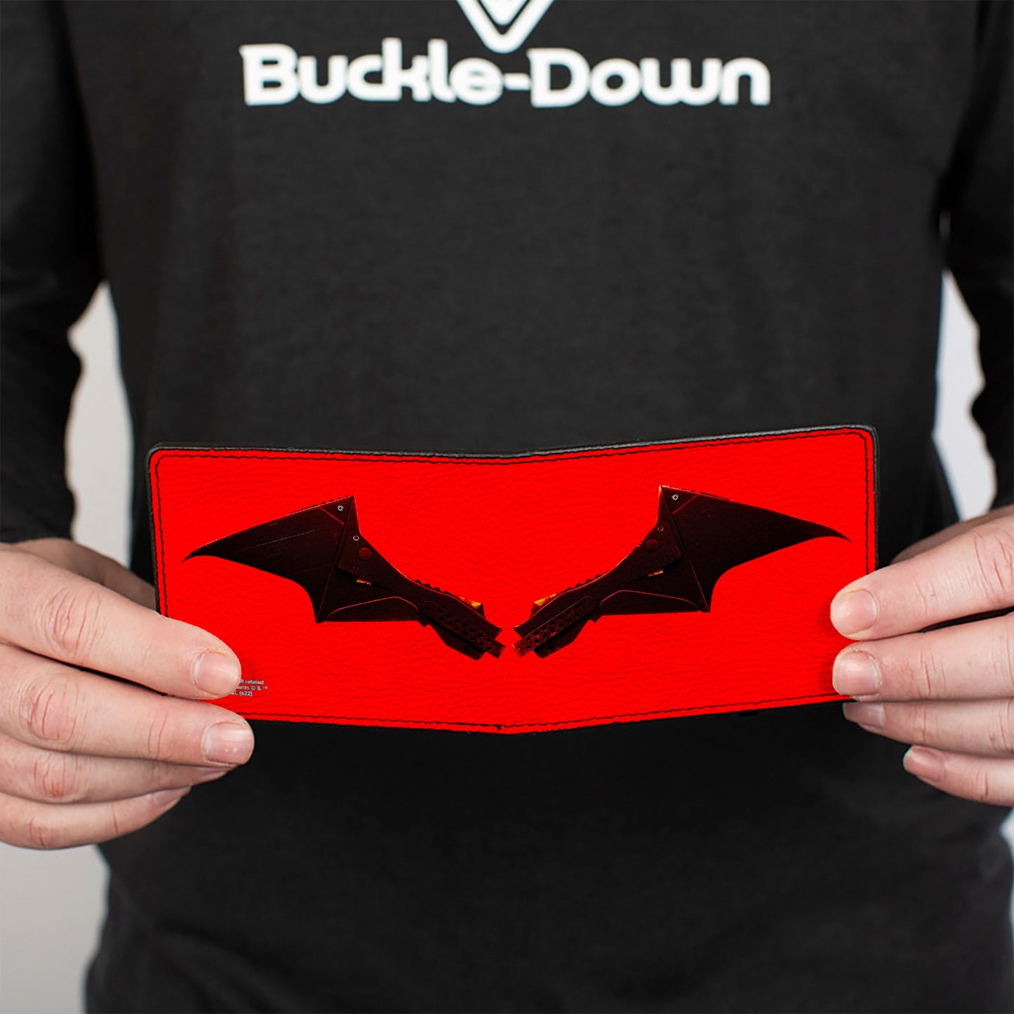Bi-Fold Wallet - The Batman Movie Bat Wings Weathered Red Black