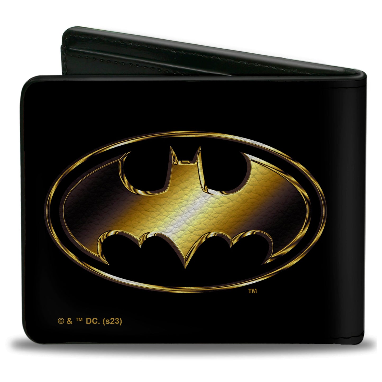 Bi-Fold  Wallet - Justice League Batman Bat Signal Logo Black/Gold