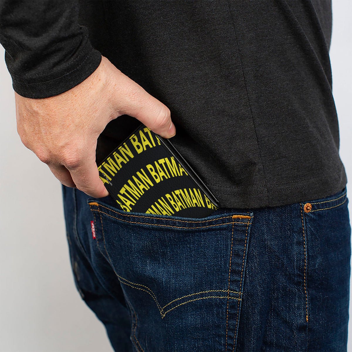 Bi-Fold  Wallet - BATMAN Text Tunnel Black/Yellow