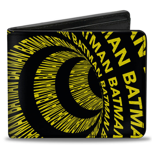 Bi-Fold  Wallet - BATMAN Text Tunnel Black/Yellow