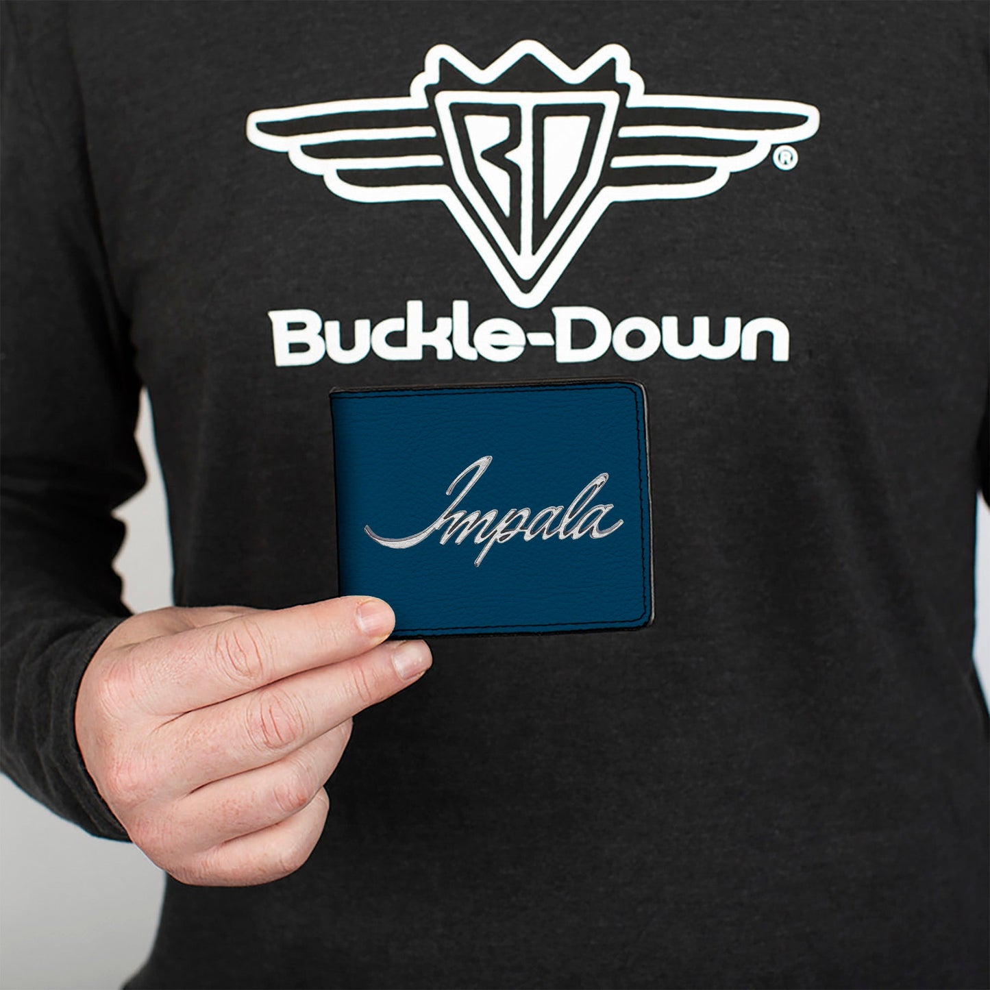 Bi-Fold Wallet - IMPALA Script Emblem Blue Silver