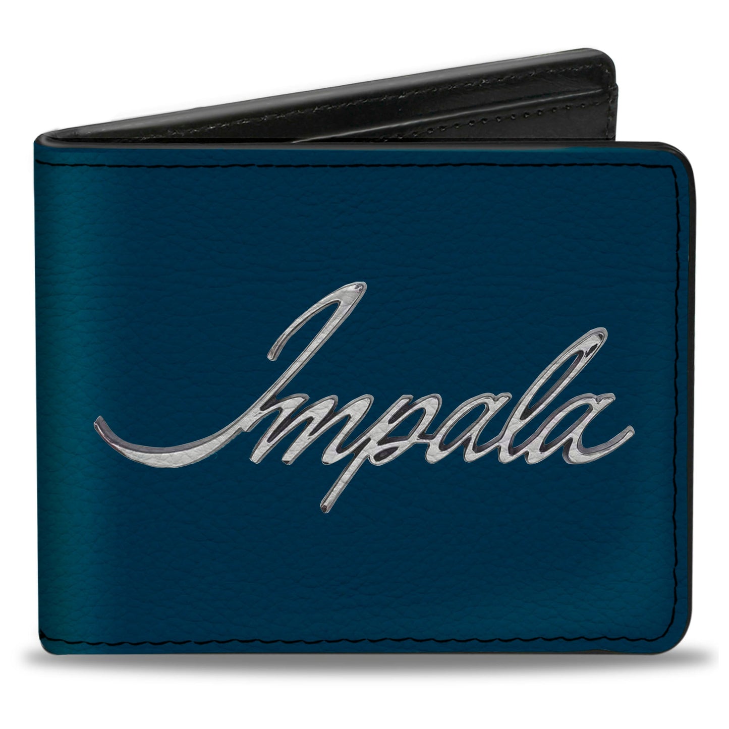 Bi-Fold Wallet - IMPALA Script Emblem Blue Silver