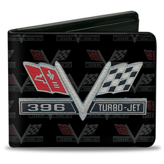 Bi-Fold Wallet - 1967 Impala 396 TURBO-JET V Emblem Monogram