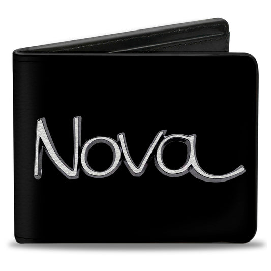 Bi-Fold Wallet - 1968-72 NOVA Script Emblem Black Silver