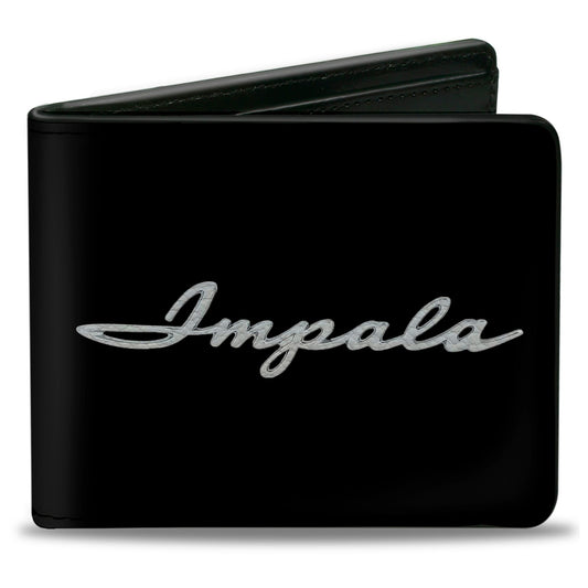 Bi-Fold Wallet - 1962 IMPALA Script Emblem Black Silver