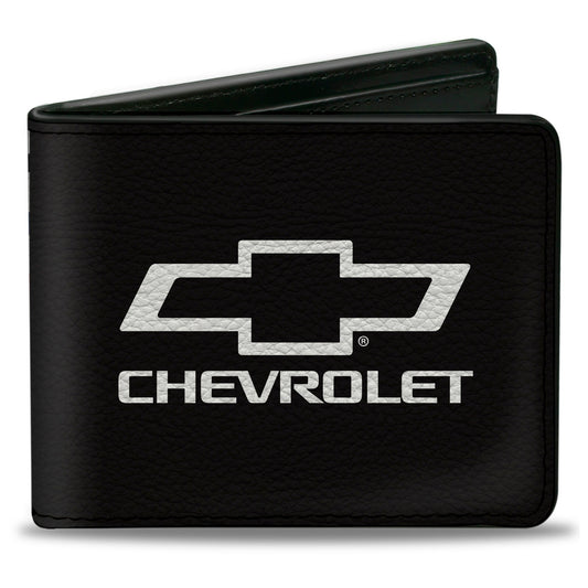 Bi-Fold Wallet - CHEVROLET Bowtie + Americana Camo Black White Red Blue