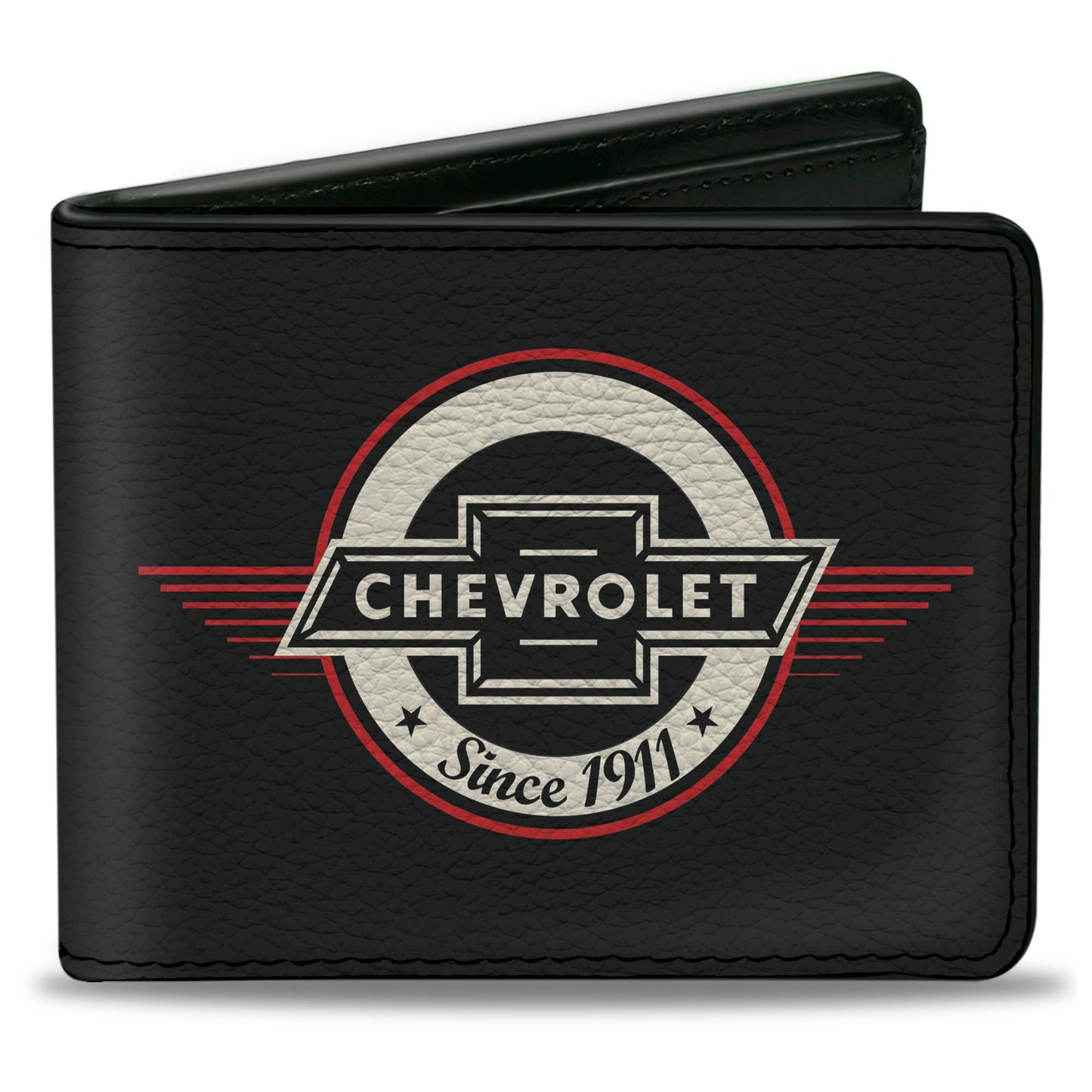 Bi-Fold Wallet - Retro Chevy Bowtie SINCE 1911 Black Red Ivory