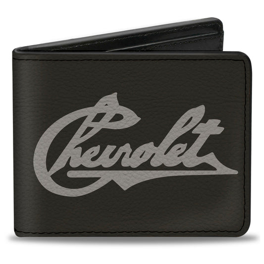 Bi-Fold Wallet - CHEVROLET Heritage Script Charcoal Tan