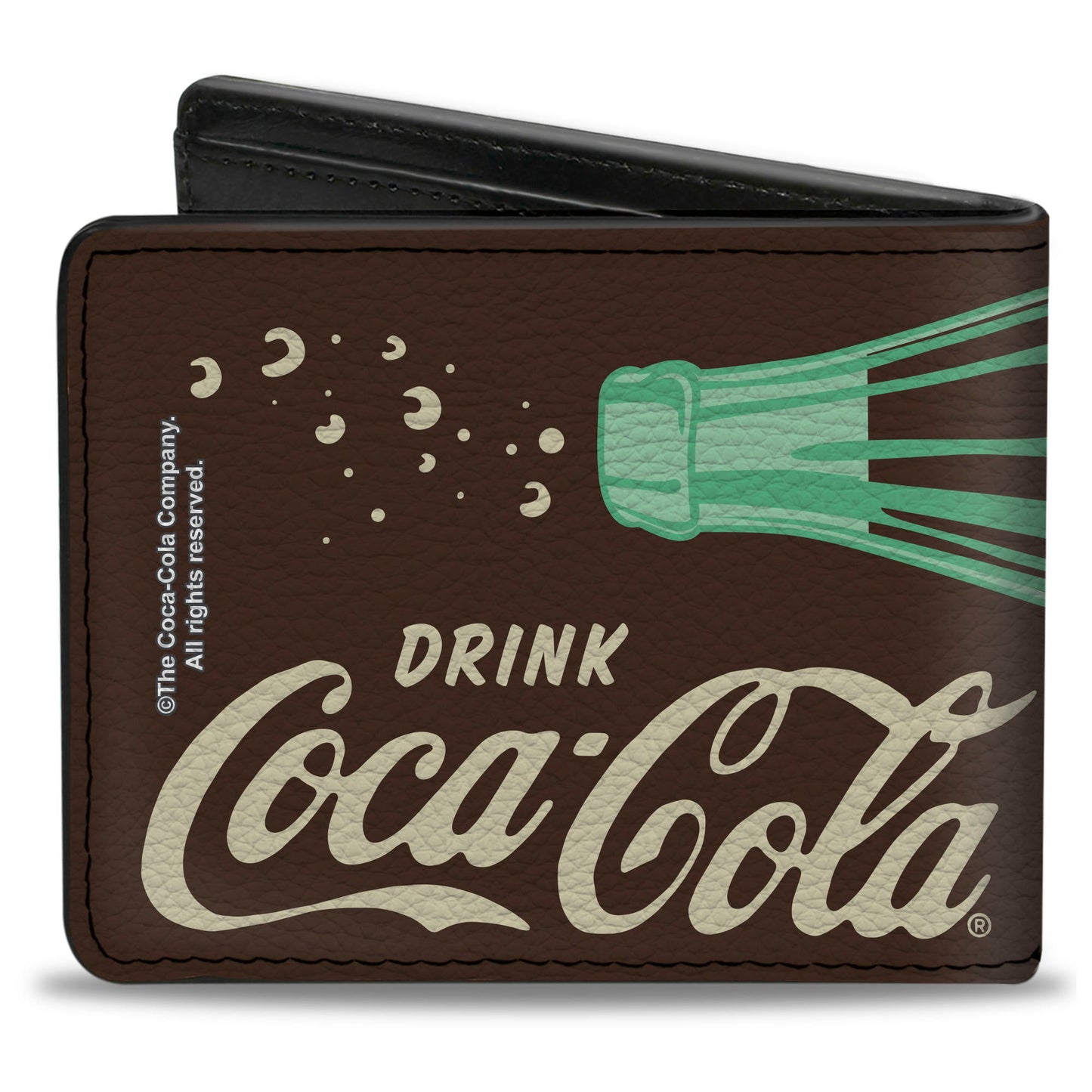 Bi-Fold Wallet - DRINK COCA-COLA PAUSE AND REFRESH Bottle Brown/White