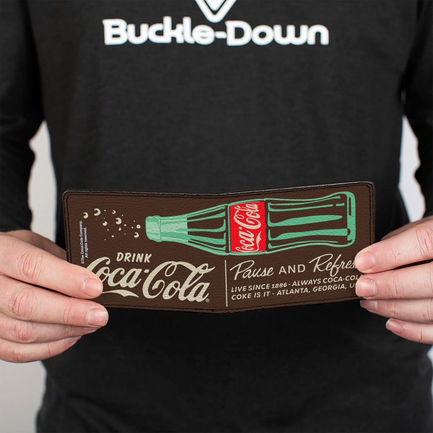 Bi-Fold Wallet - DRINK COCA-COLA PAUSE AND REFRESH Bottle Brown/White