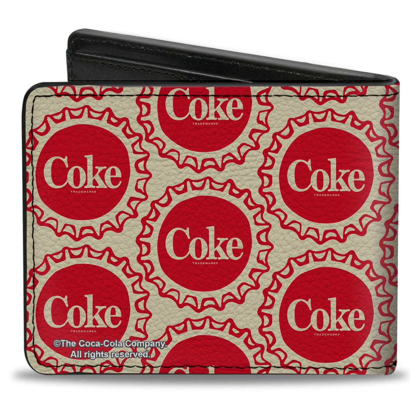 Bi-Fold Wallet - Coca-Cola COKE Bottle Caps Collage White/Red
