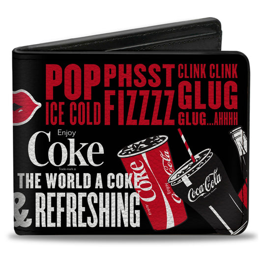 Bi-Fold Wallet - Coca-Cola IT'S THE REAL THING Collage Black/Red/White