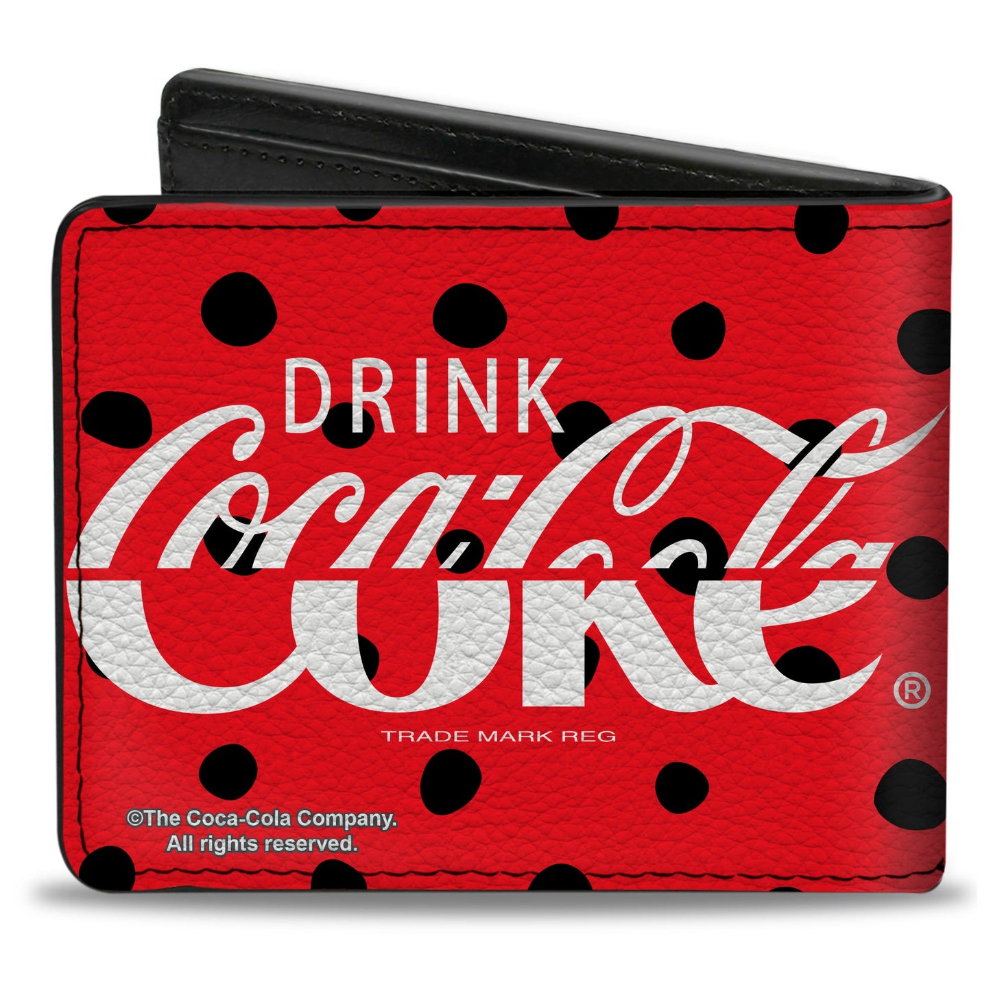 Bi-Fold Wallet - DRINK COCA-COLA COKE Polka Dot Red/Black/White