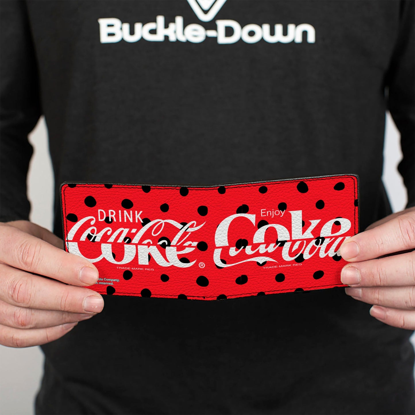 Bi-Fold Wallet - DRINK COCA-COLA COKE Polka Dot Red/Black/White