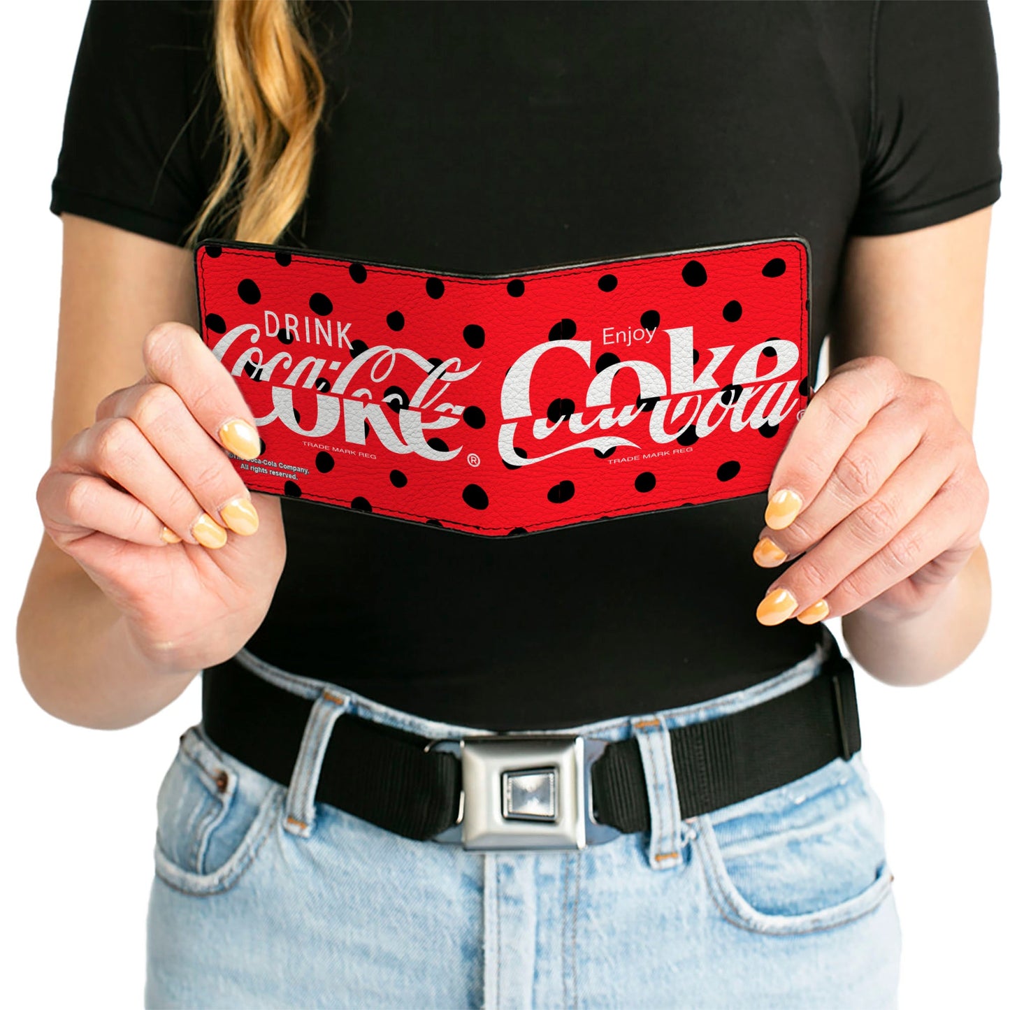 Bi-Fold Wallet - DRINK COCA-COLA COKE Polka Dot Red/Black/White