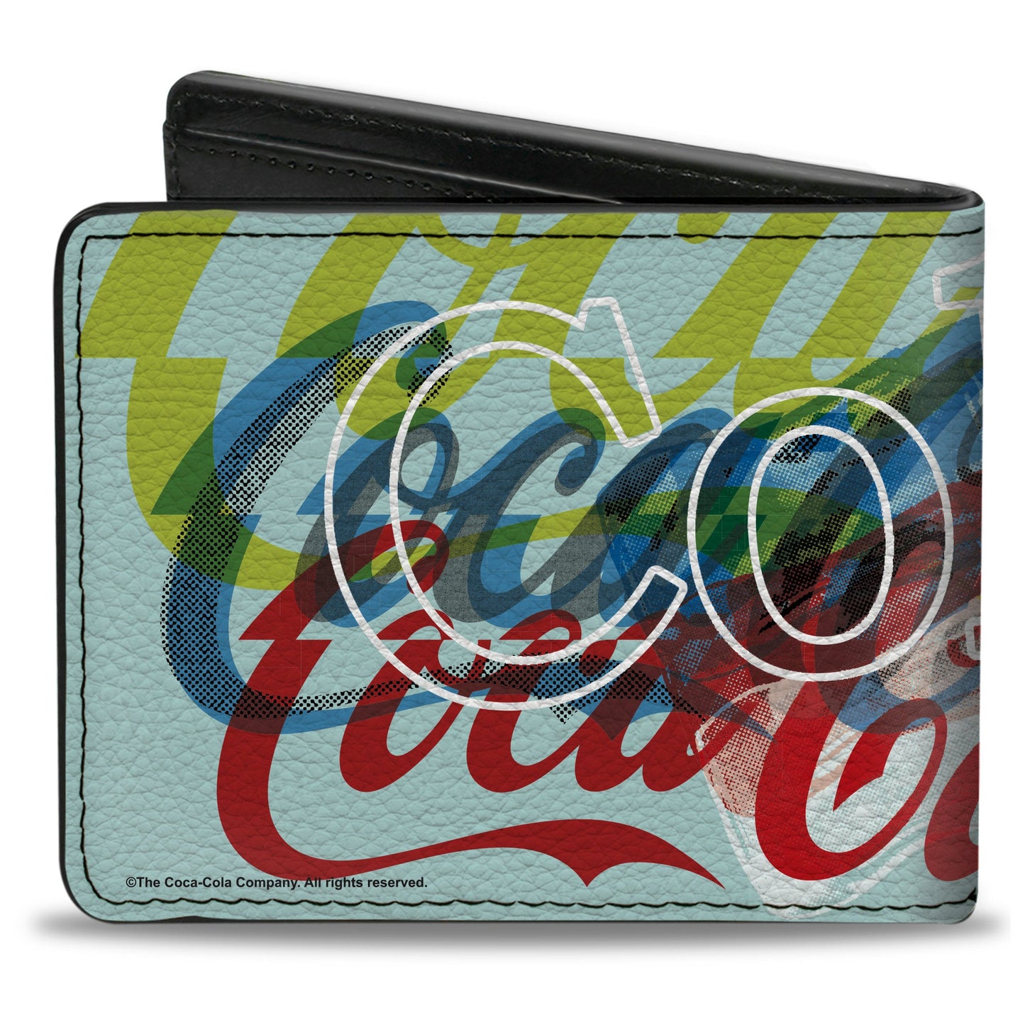Bi-Fold Wallet - COCA-COLA COKE Logos and Bottle Pop Art White/Multi Color
