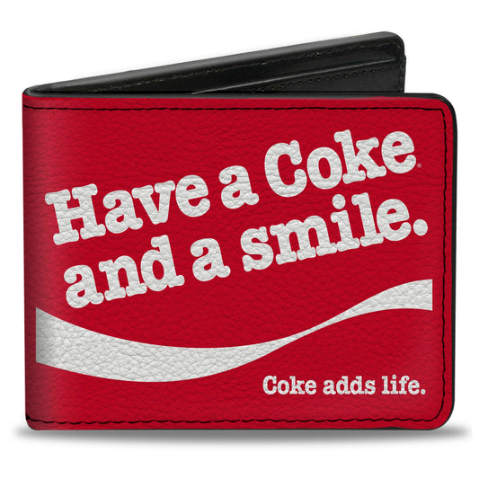Bi-Fold Wallet - Coca-Cola HAVE A COKE AND A SMILE Wave Red/White