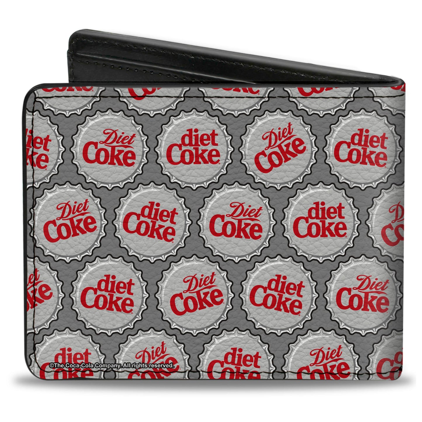 Bi-Fold Wallet - DIET COKE Bottle Caps Collage Grays/White/Red