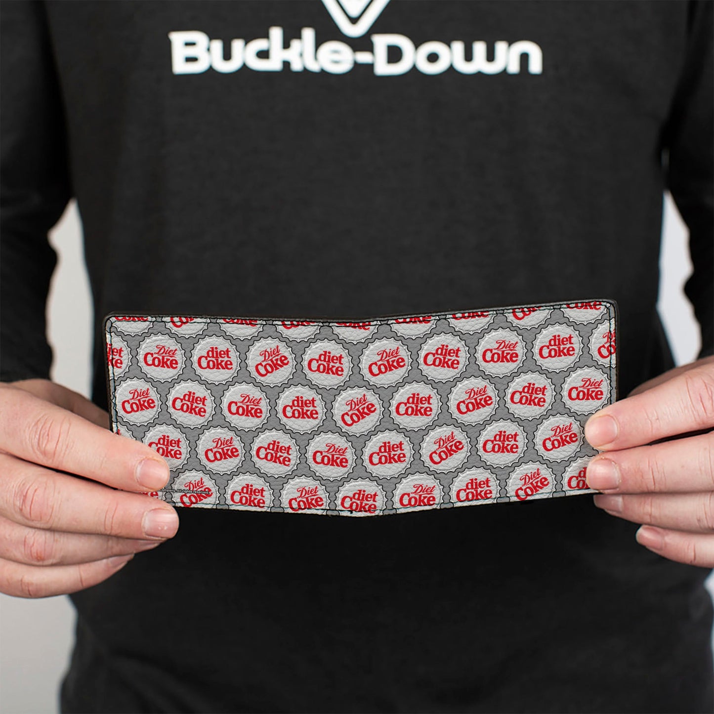 Bi-Fold Wallet - DIET COKE Bottle Caps Collage Grays/White/Red