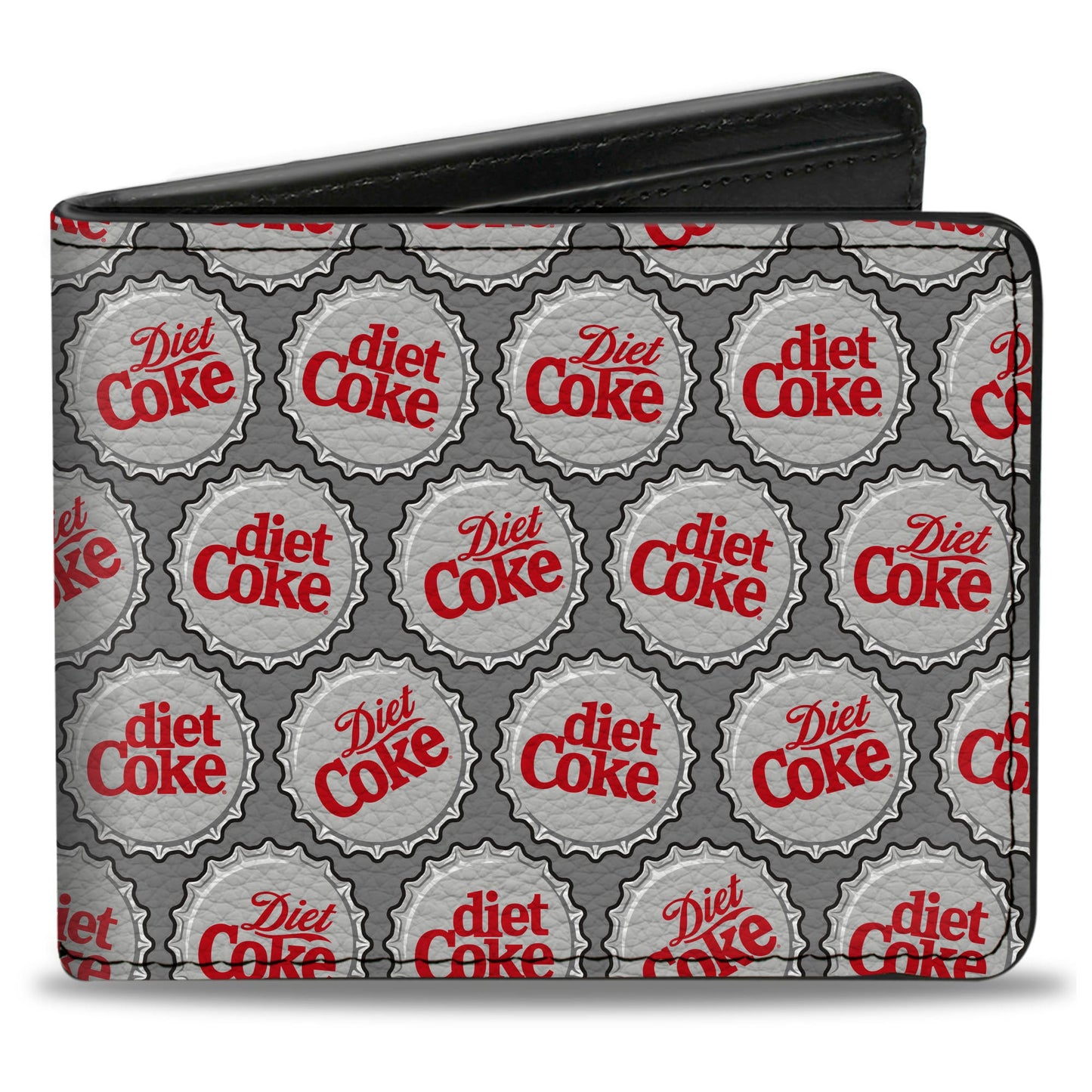 Bi-Fold Wallet - DIET COKE Bottle Caps Collage Grays/White/Red