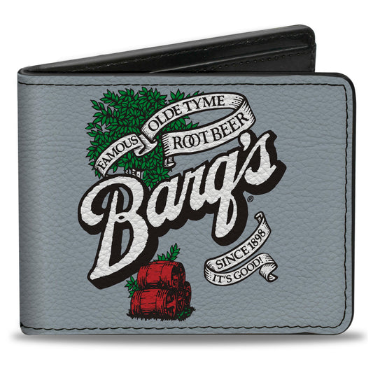 Bi-Fold Wallet - BARQ'S OLD TYME ROOT BEER Barrels Logo Gray