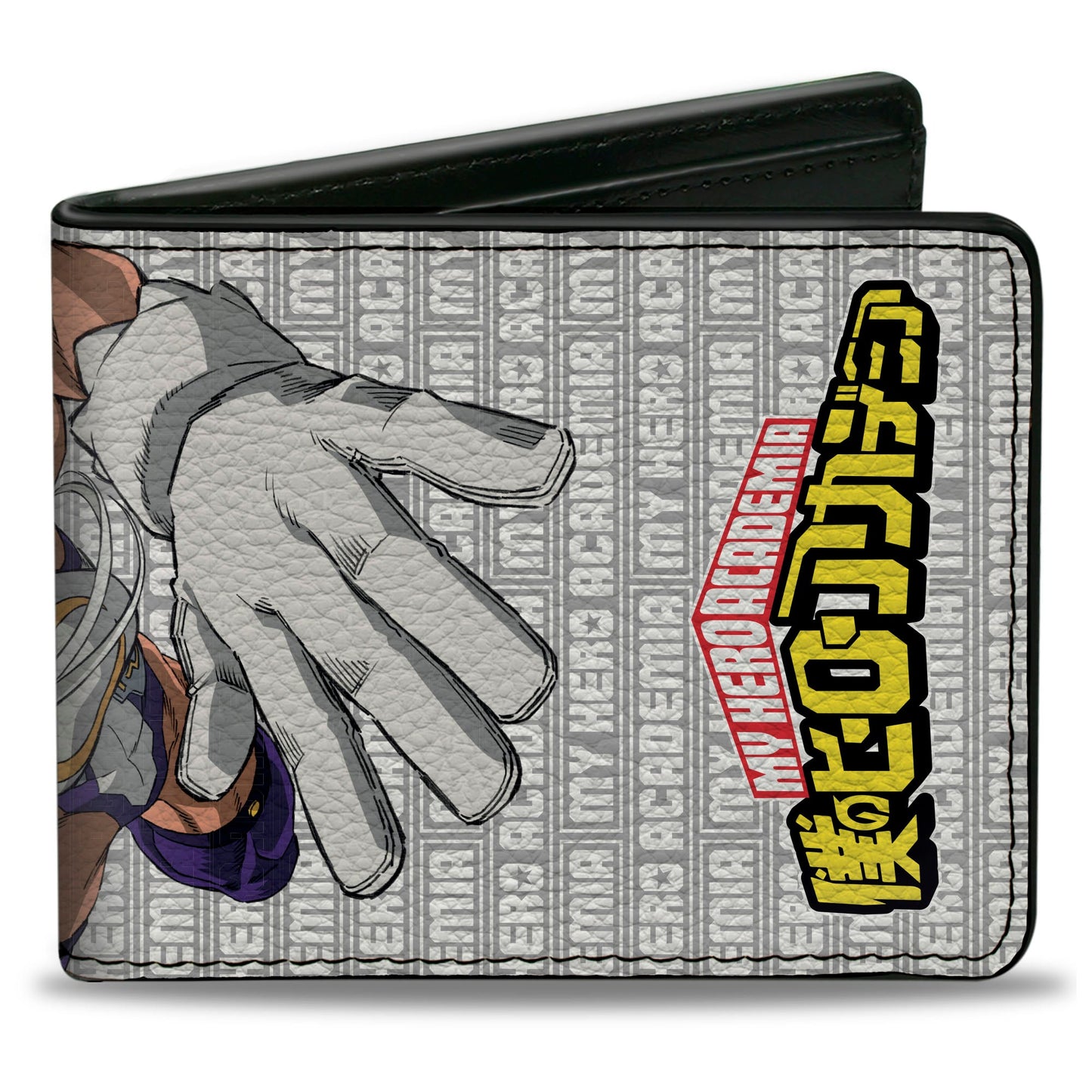 Bi-Fold Wallet - MY HERO ACADEMIA Rumi Usagiyama Pose with Text and Title Logo Gray/White