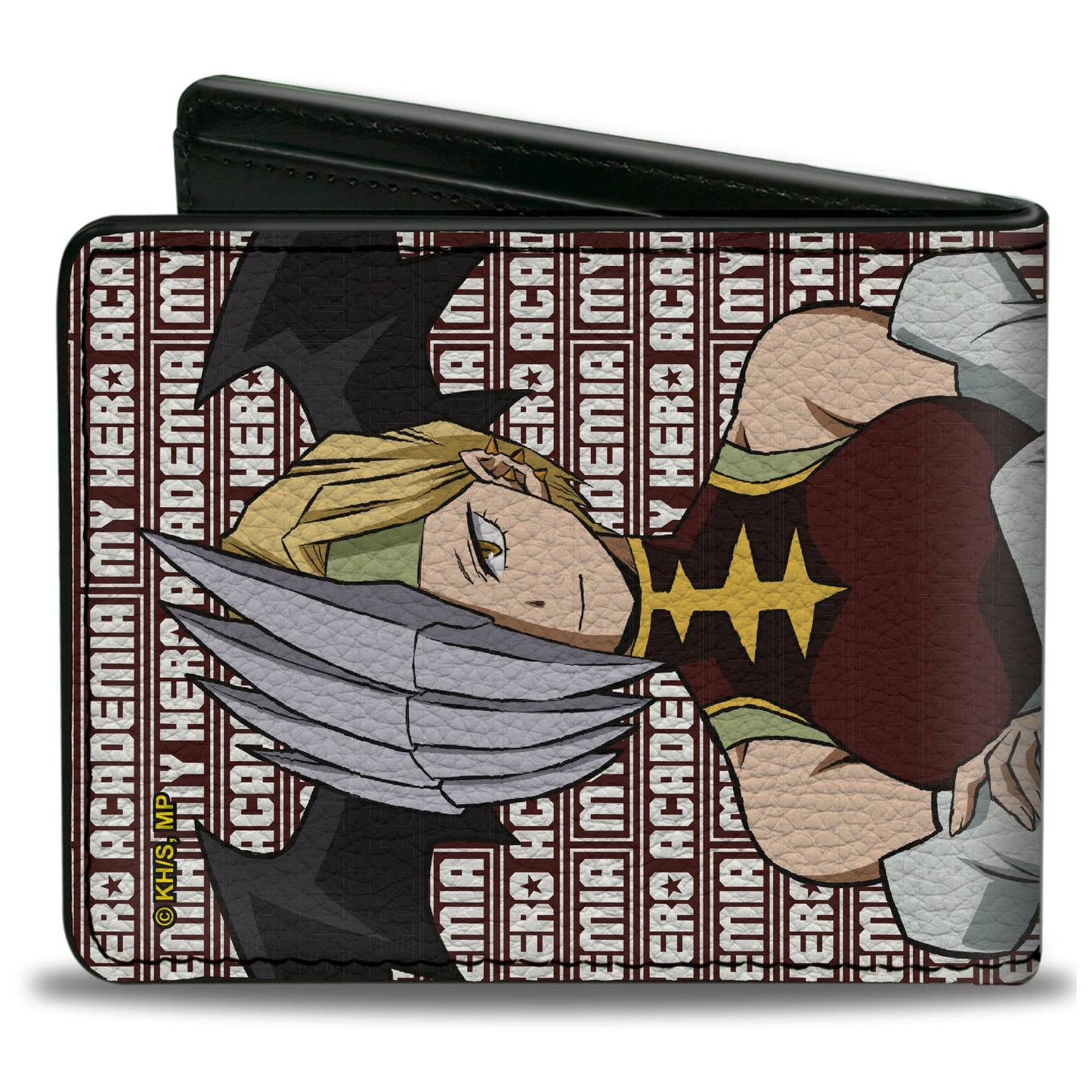 Bi-Fold Wallet - MY HERO ACADEMIA Pro Hero Ryukyu Pose and Title Logo Burgundy/White