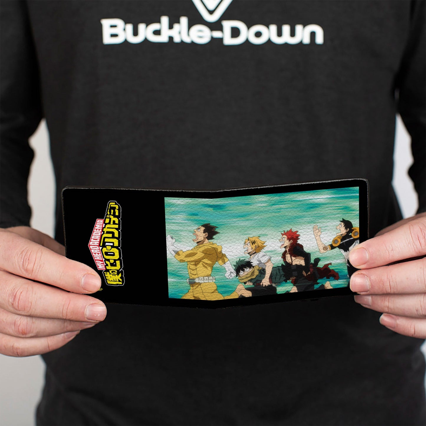 Bi-Fold Wallet - MY HERO ACADEMIA Five Heroes Running Pose and Title Logo Blues