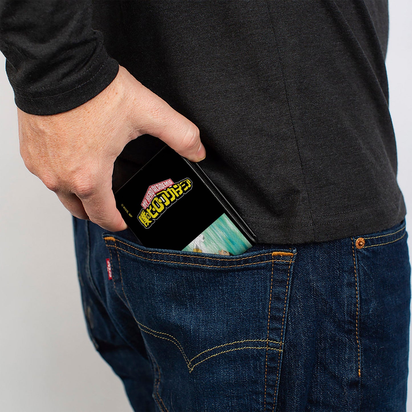 Bi-Fold Wallet - MY HERO ACADEMIA Five Heroes Running Pose and Title Logo Blues