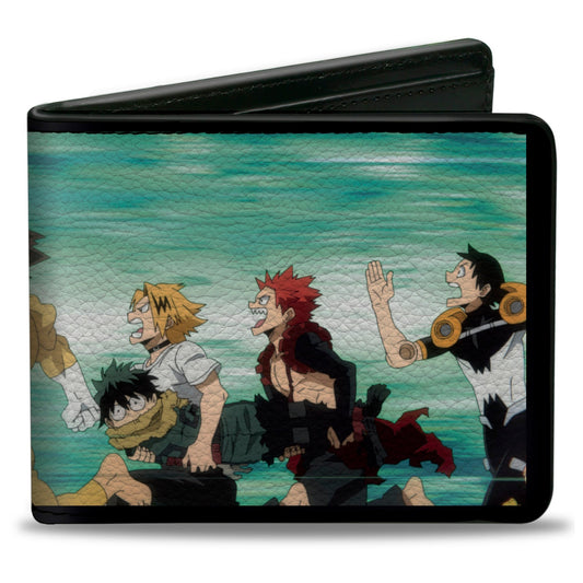 Bi-Fold Wallet - MY HERO ACADEMIA Five Heroes Running Pose and Title Logo Blues