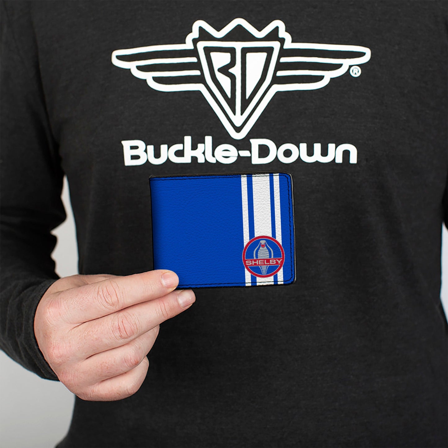 Bi-Fold Wallet - SHELBY Cobra 3-Stripe + Signature Blue White Gray Red