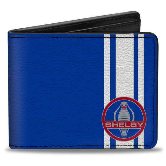 Bi-Fold Wallet - SHELBY Cobra 3-Stripe + Signature Blue White Gray Red