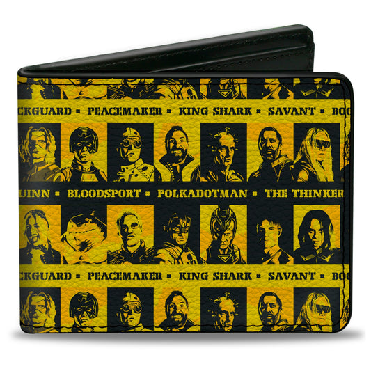 Bi-Fold Wallet - The Suicide Squad 2021 Character Caution Blocks Tape Yellows Black