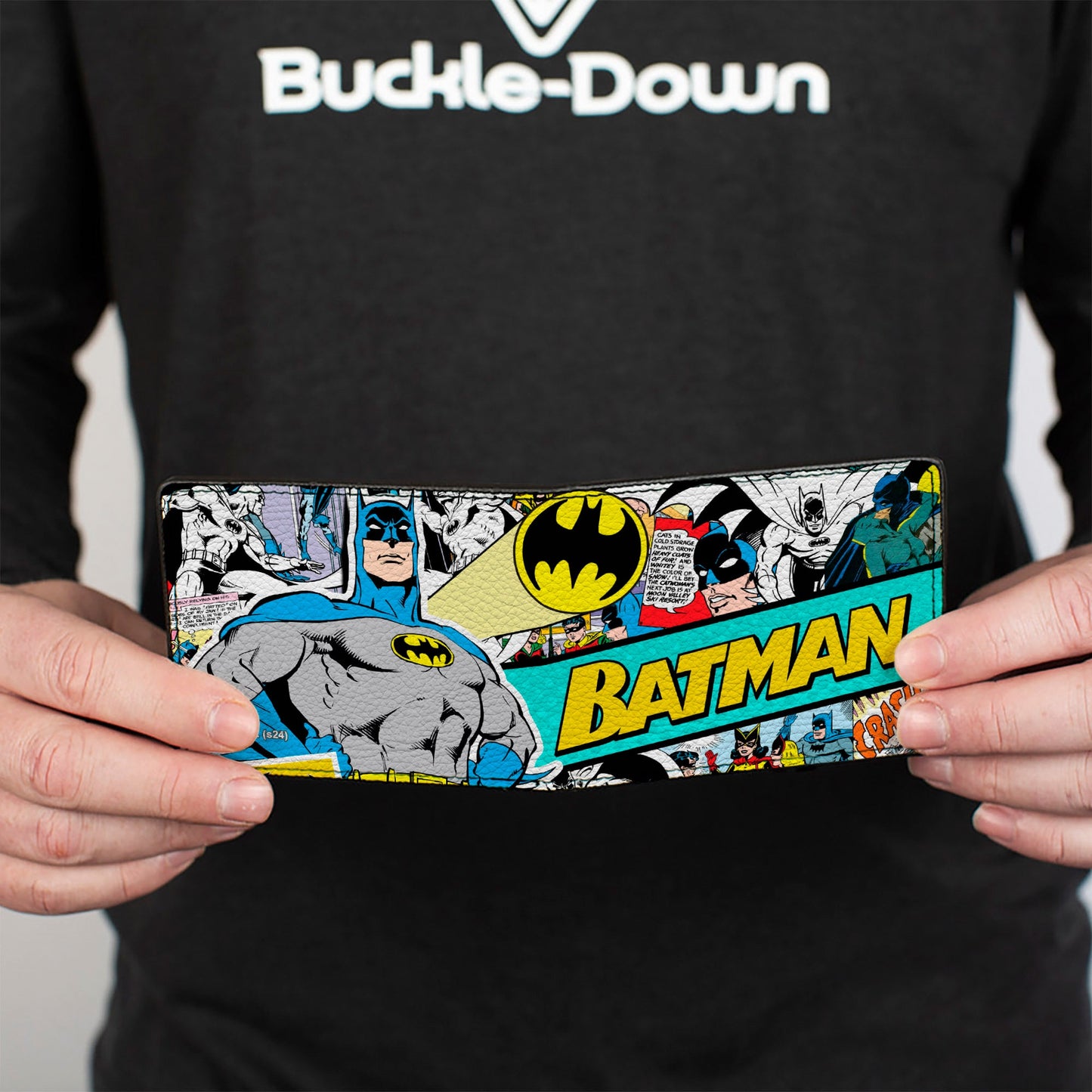 Bi-Fold Wallet - BATMAN 75 Classic Comic Book Panels Collage Multi Color